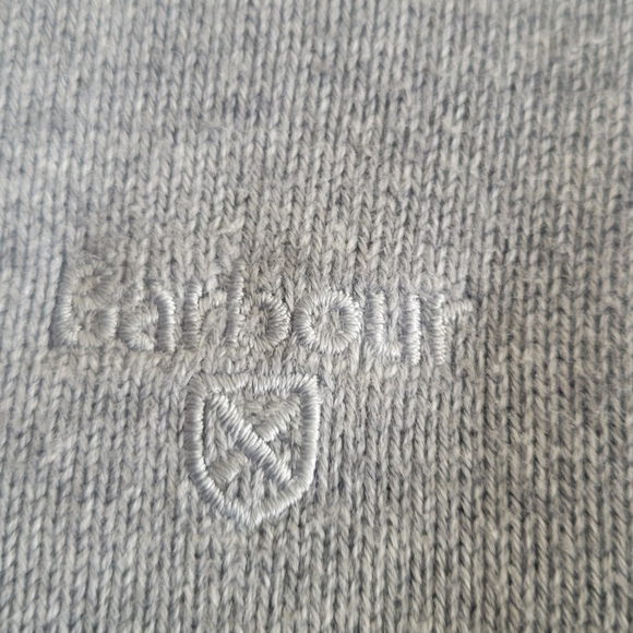Men's Barbour 1/4 Zip Pullover Knit Sweater Gray Size Mens M - Picture 5 of 6